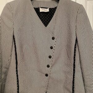 Akris Punto Black and White Striped Blazer